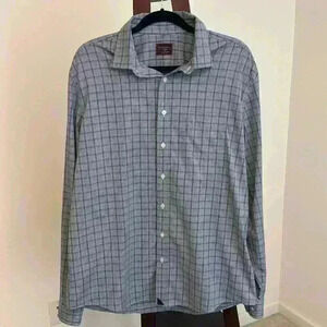 UNTUCKit Wrinkle Free Blue Gingham Long Sleeve Button Up Shirt Sz XLT